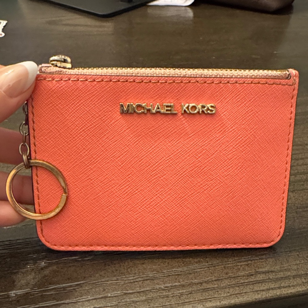 Michael Kors Vibrant Coral Card Holder